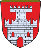 LogoStadtwappen der Stadt Laufen - Stadtturm auf rotem Wappengrund
